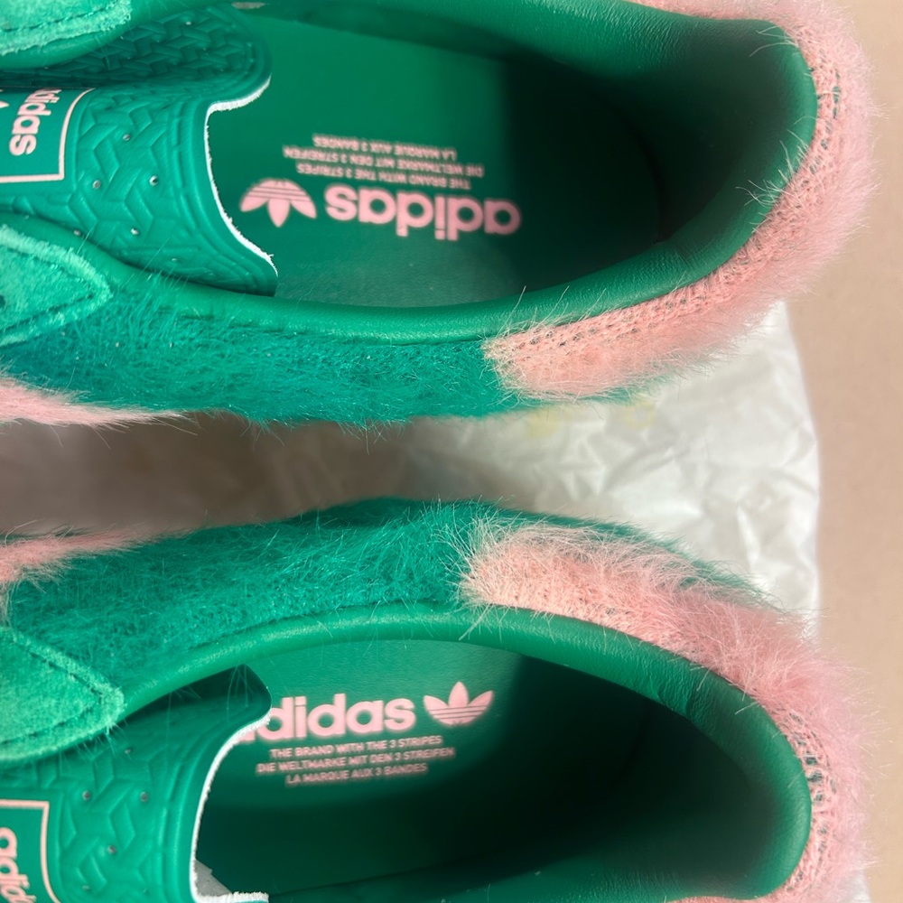 adidas Gazelle Green/Pink glow Fuzzy Sneakers - Picture 3 of 6